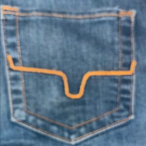Women’s bule Jeans with Orange Stitching